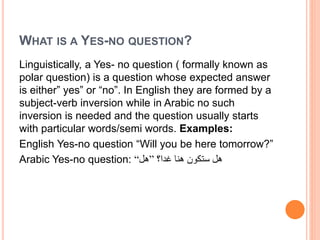 A contrastive analysis of yes no questions in english 2 | PPTX