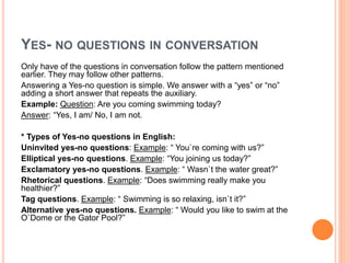 A contrastive analysis of yes no questions in english 2 | PPTX