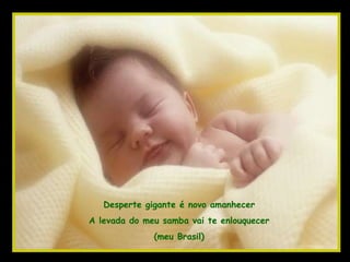 Desperte gigante é novo amanhecer A levada do meu samba vai te enlouquecer (meu Brasil) 