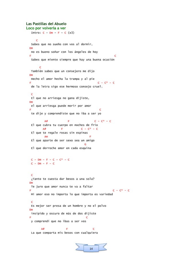Acordes de Las Pastillas del Abuelo [LPDA] (PDF)