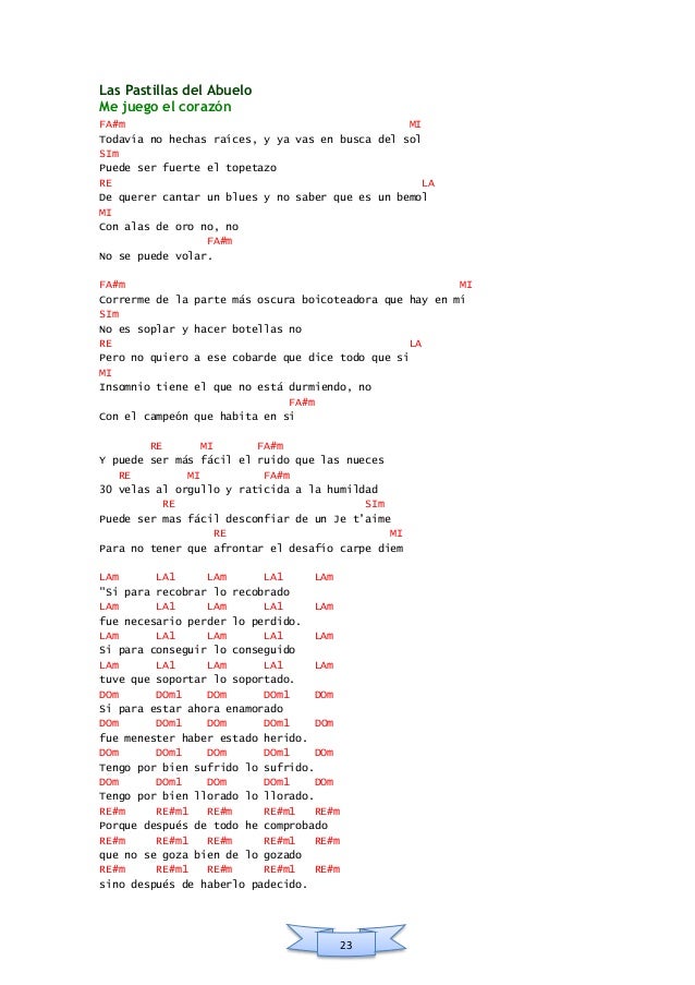 Acordes de Las Pastillas del Abuelo