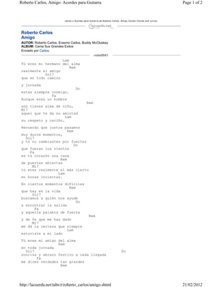 Acordes guitarra de amigo