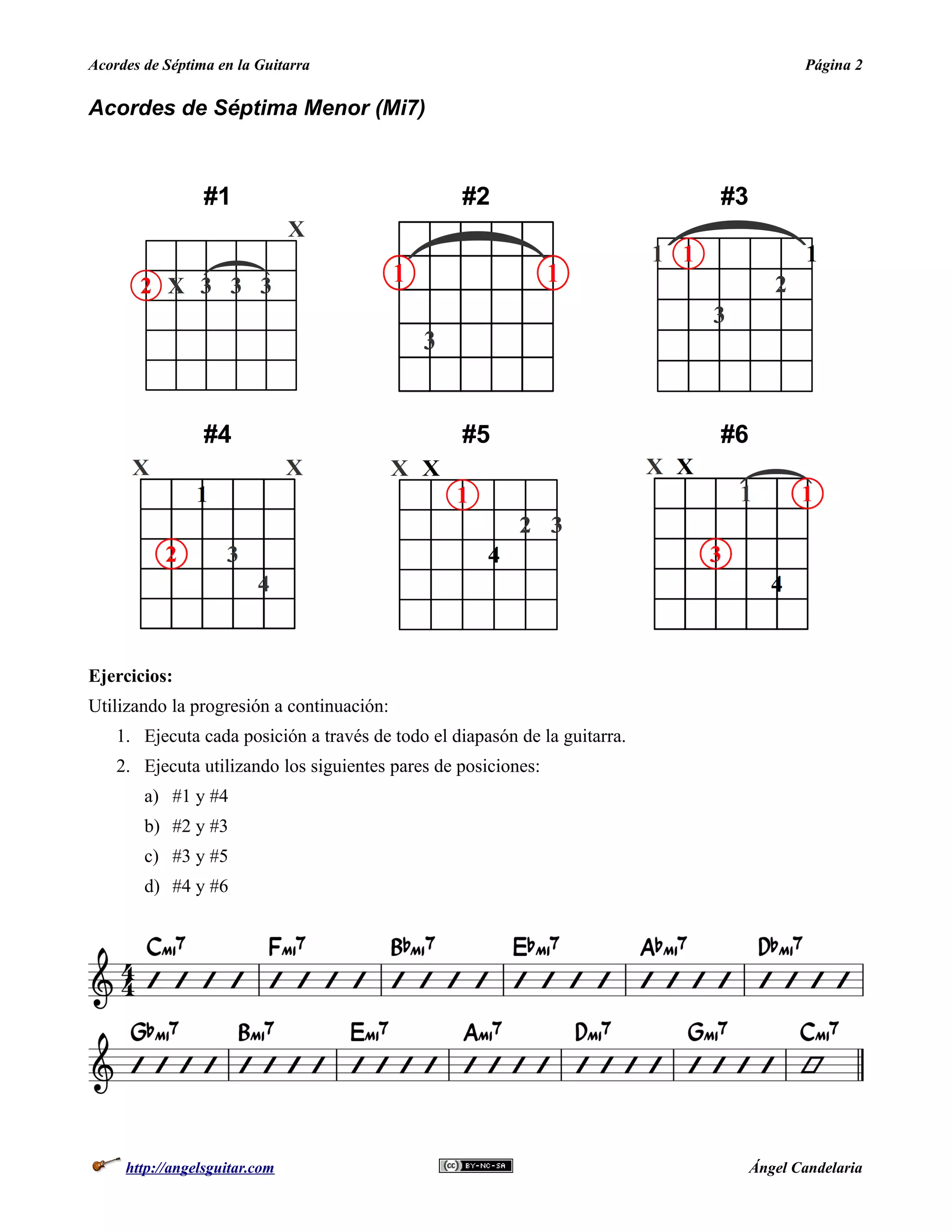 Acordes de Séptima en la Guitarra | PDF