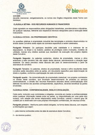 Acordo Bio Vale Cetec