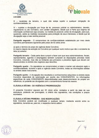 Acordo Bio Vale Cetec