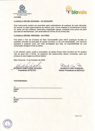 Acordo Bio Vale Cetec