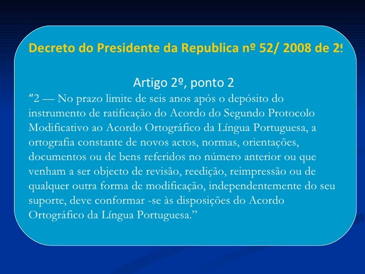 Acordo Ortográfico Da Língua Portuguesa 1990