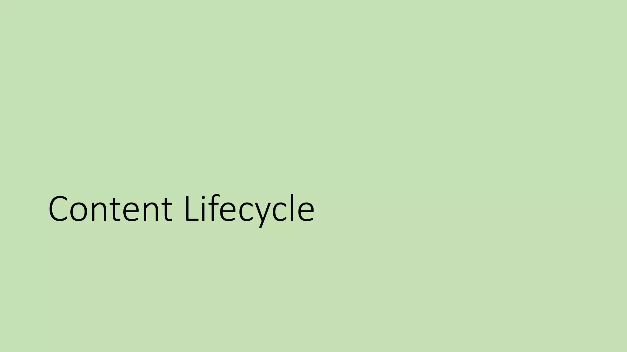 Content Lifecycle
 