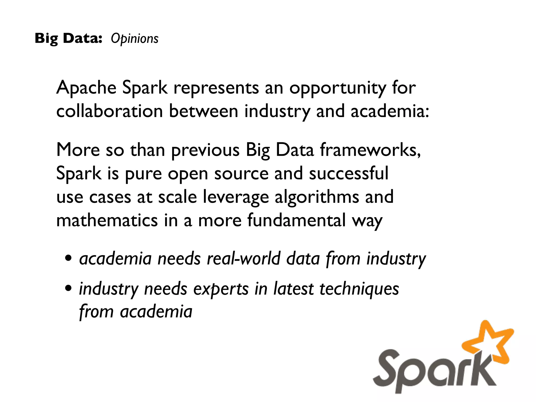 twitter.com/dberkholz/status/
568561792751771648
Results: Spark on StackOverﬂow
 