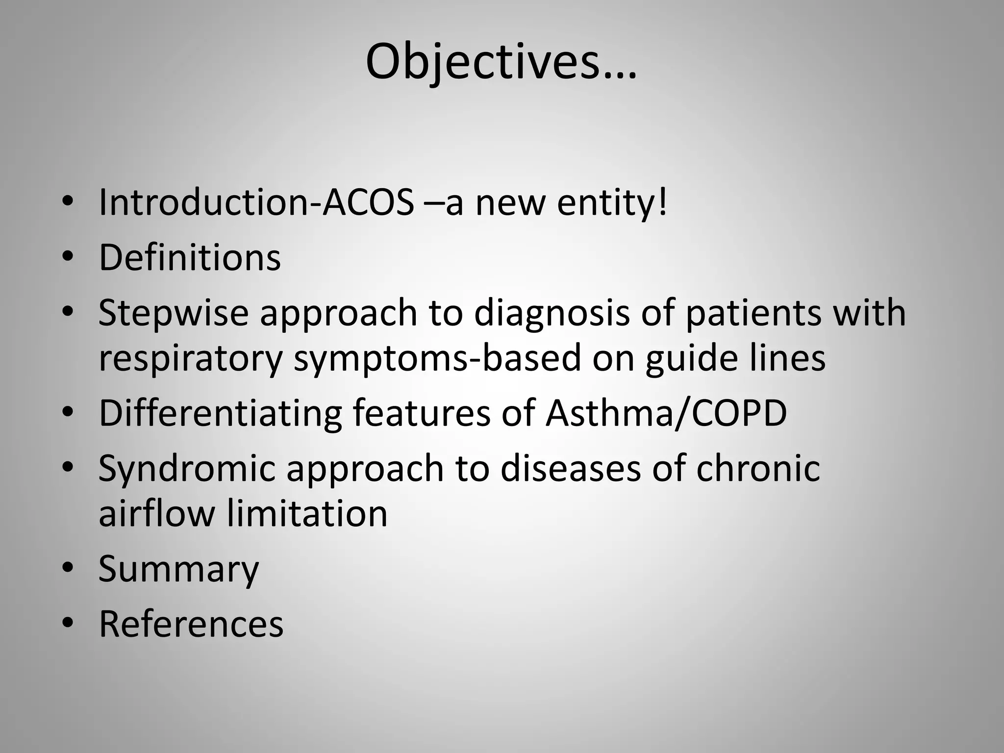 Asthma-COPD Overlap Syndrome(ACOS)- an update | PPTX