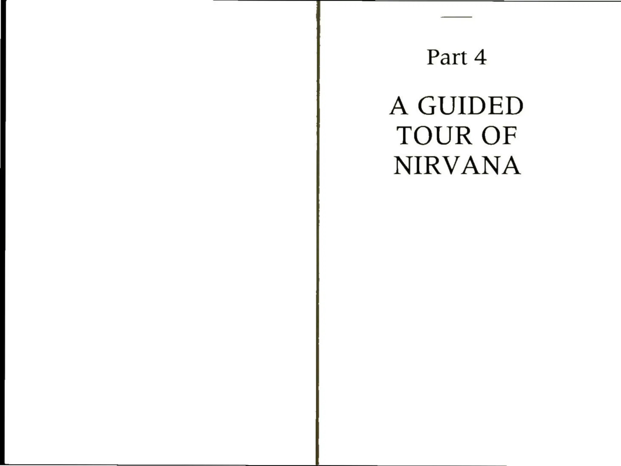 fe
Part 4
A GUIDED
TOUR OF
NIRVANA
 
