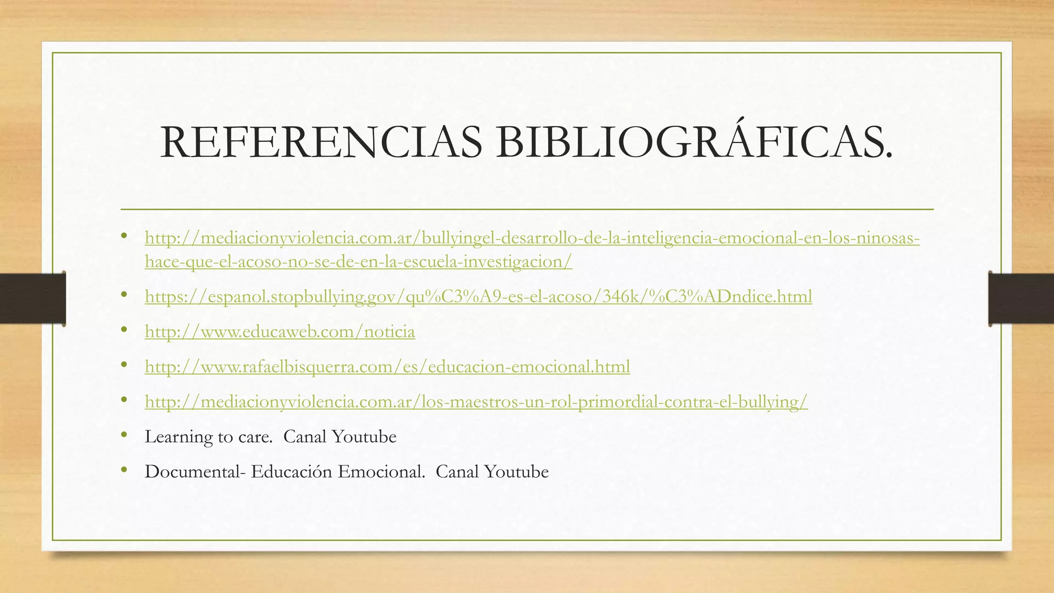 Acoso y educación emocional | PPTX