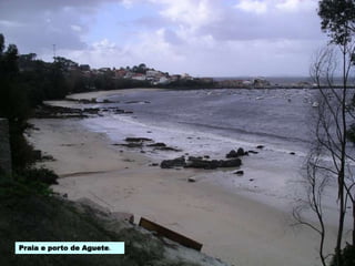 Praia e porto de Aguete.
 