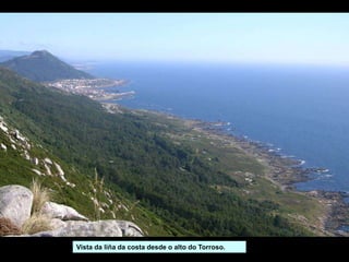 Vista da liña da costa desde o alto do Torroso.
 