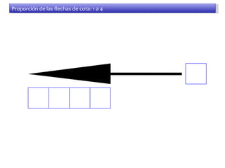 Proporción de las flechas de cota: 1 a 4
 