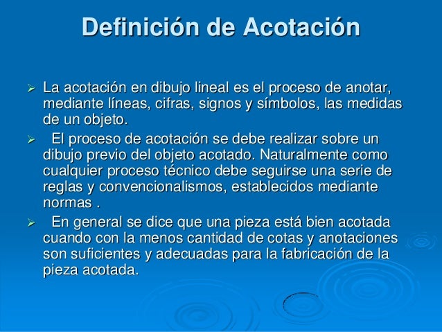 Acotaciones para el diseño de dibujos