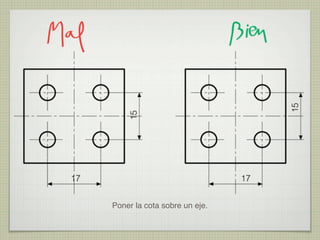 Poner la cota sobre un eje.