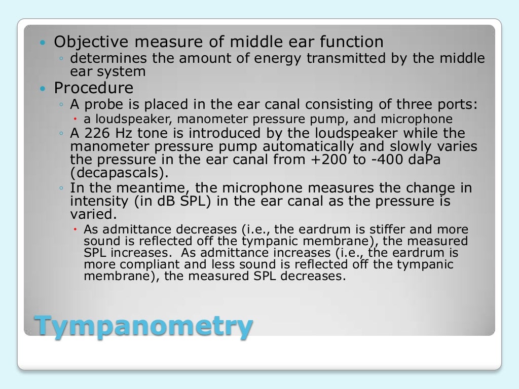 Acoustic Immittance Measurements