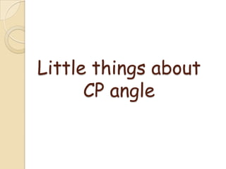 Little things about
CP angle
 