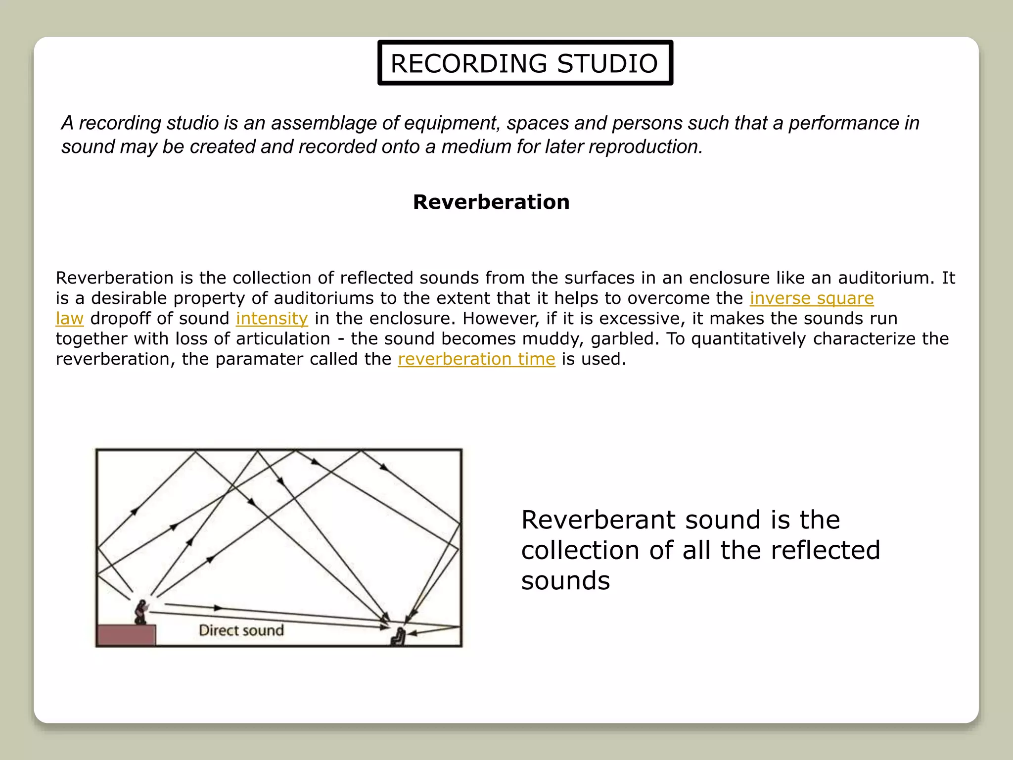 RECORDING STUDIO ACOUSTICS | PPTX