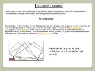 Excessive Reverberation Is RECORDING STUDIO ACOUSTICS | PPTX