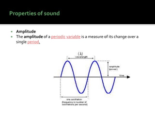  Amplitude
 The amplitude of a periodic variable is a measure of its change over a
single period.
 