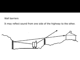 Wall barriers
It may reflect sound from one side of the highway to the other.
 