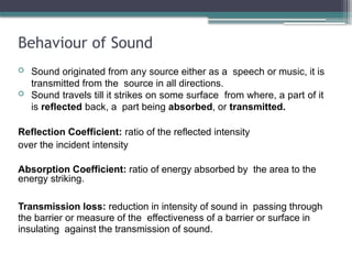 Acoustics new for. Sound insulation and absorber | PPTX