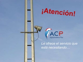Le ofrece el servicio que
está necesitando…

 
