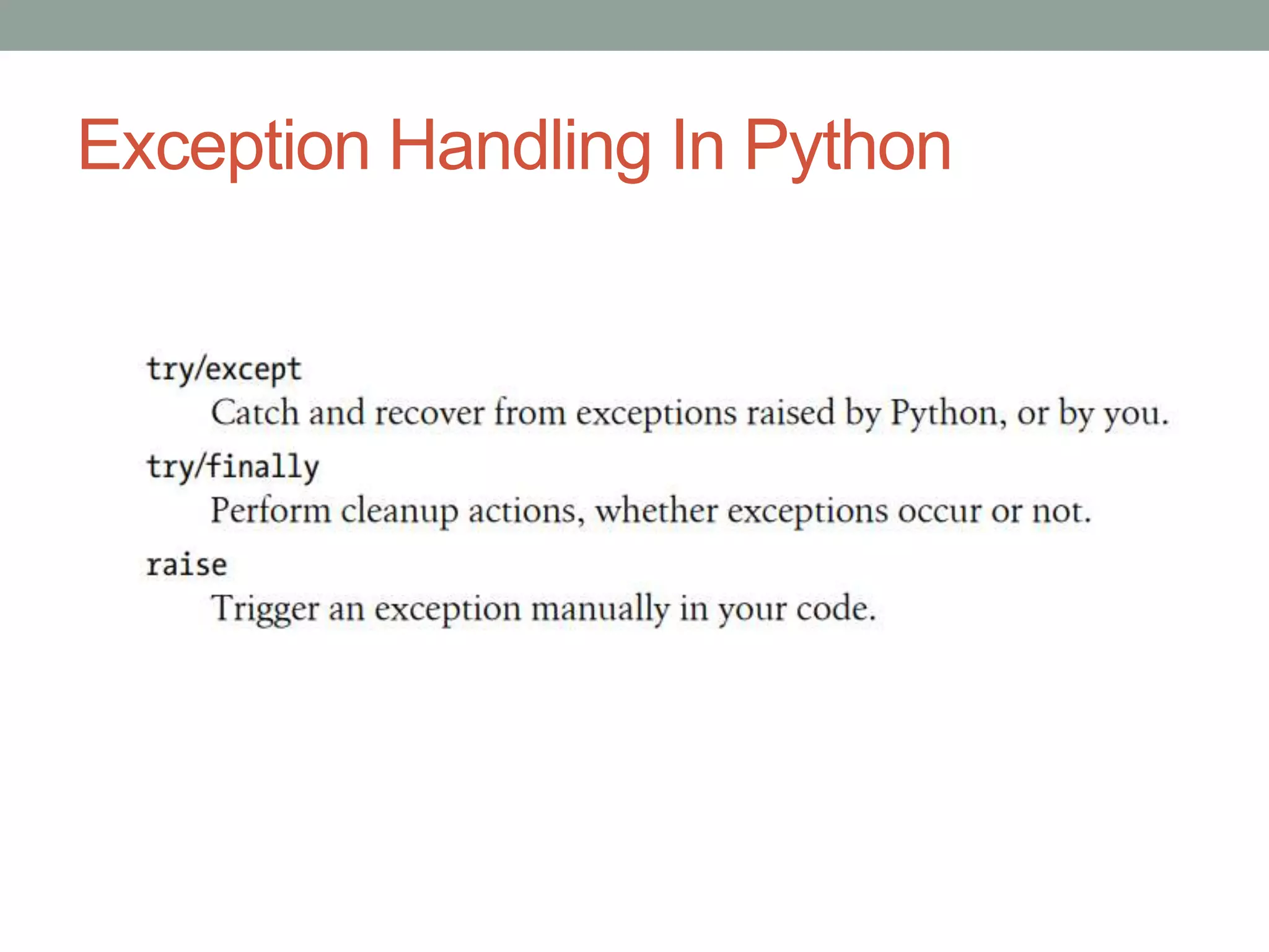 Exception Handling In Python
 