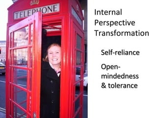 Internal Perspective  Transformation Self-reliance Open-mindedness  & tolerance 