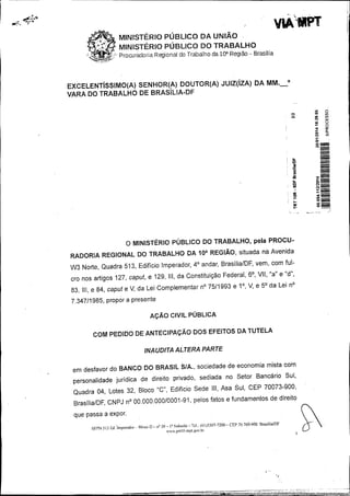 Petição Inicial do MPT contra Banco do Brasil (Falta de Concurso para Cargos Técnicos)