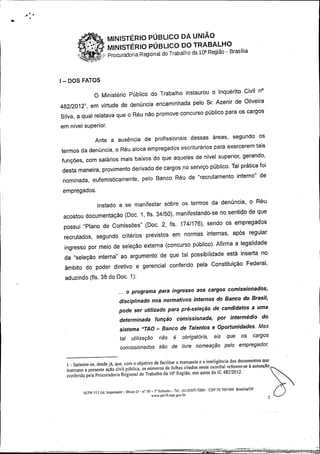 ACP - Banco do Brasil - Provimento Irregular de Cargos