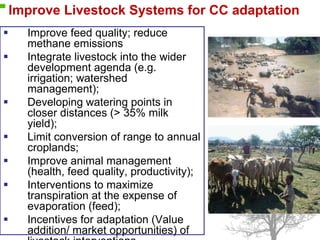 Agricultural water management in the context of climate change