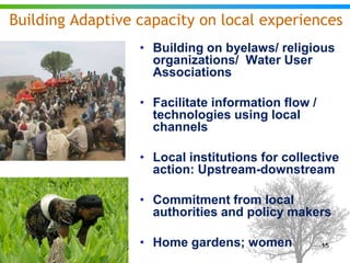 Agricultural water management in the context of climate change