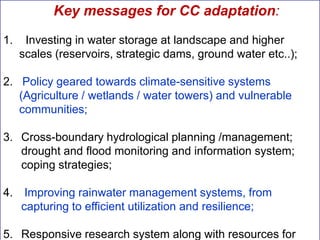 Agricultural water management in the context of climate change