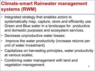 Agricultural water management in the context of climate change