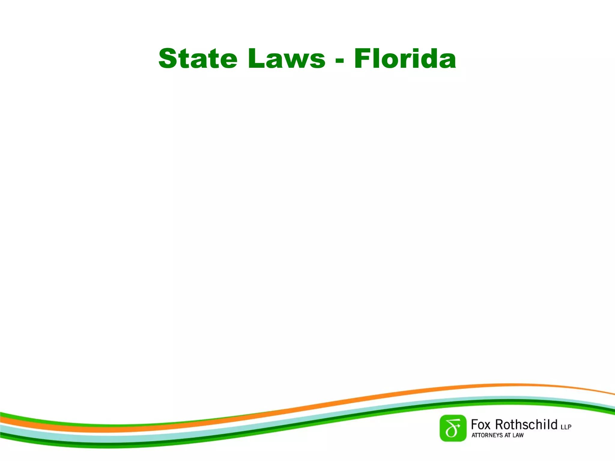 State Laws - Florida
 