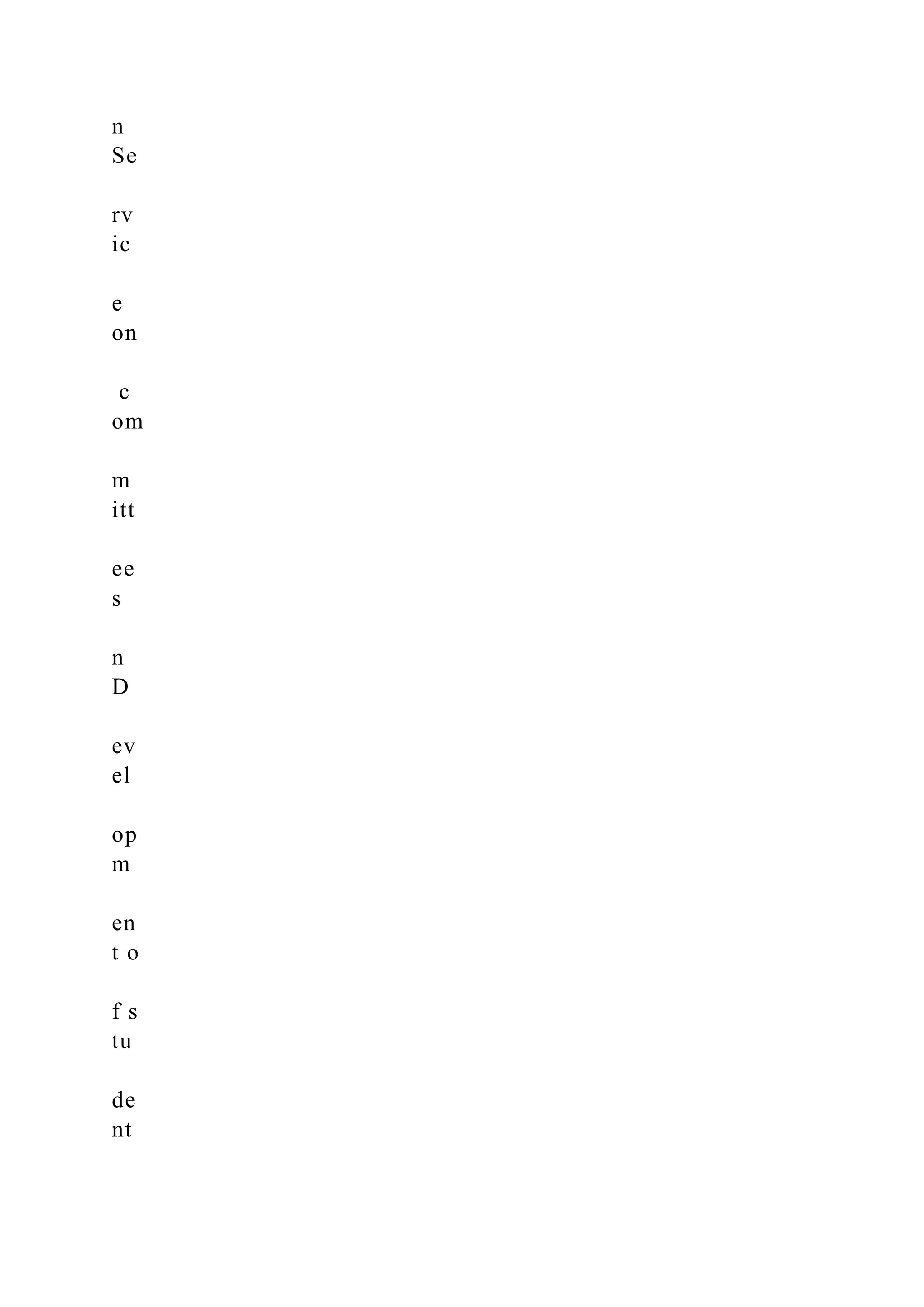 n
Se
rv
ic
e
on
c
om
m
itt
ee
s
n
D
ev
el
op
m
en
t o
f s
tu
de
nt
 