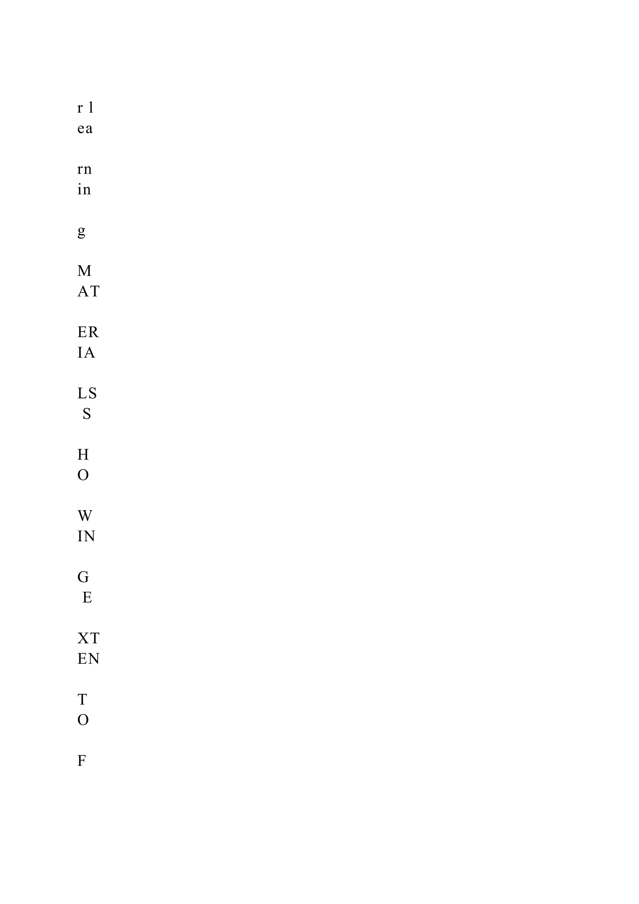 r l
ea
rn
in
g
M
AT
ER
IA
LS
S
H
O
W
IN
G
E
XT
EN
T
O
F
 