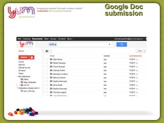 Google Doc
submission
 