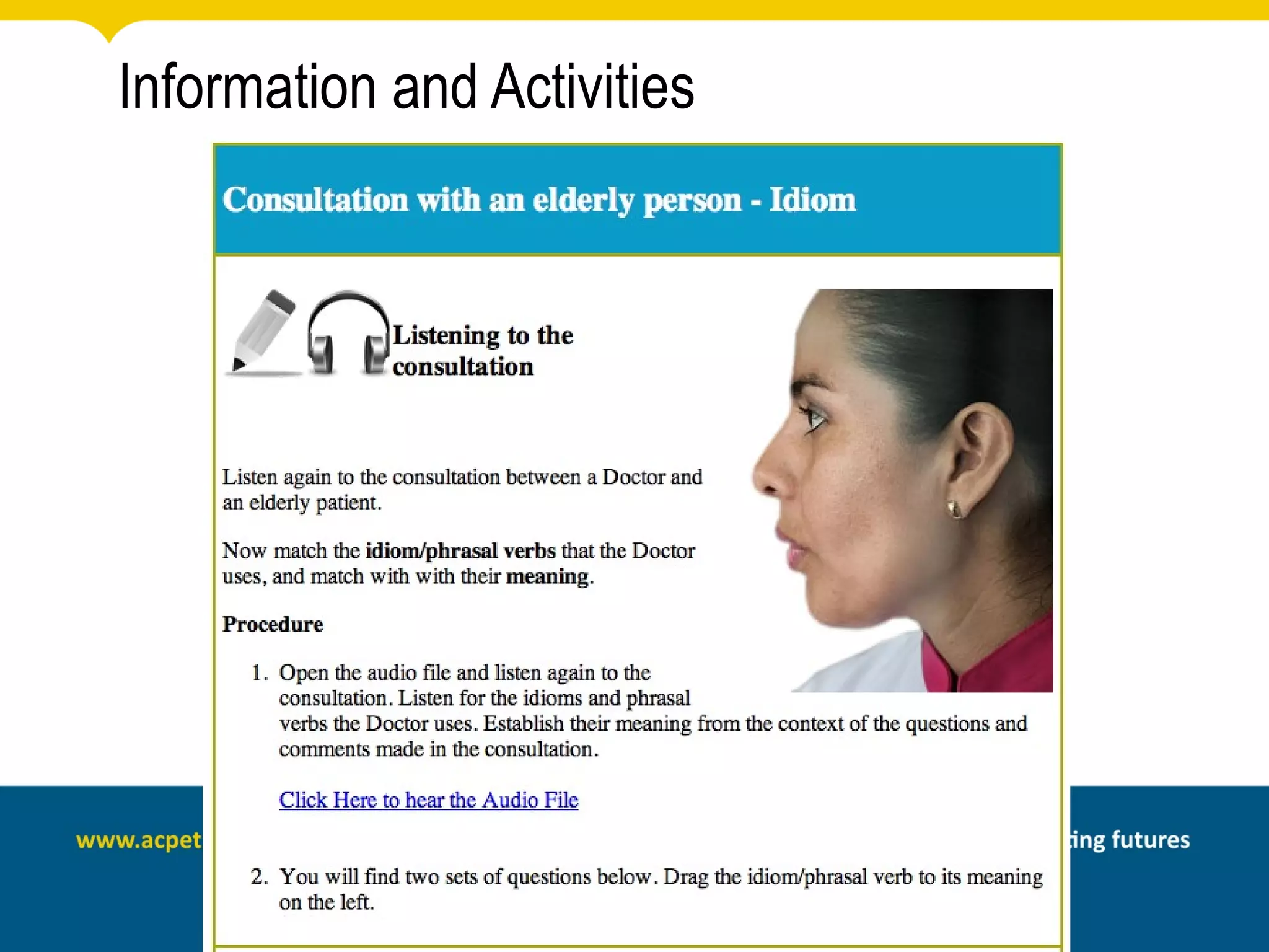 Information and Activities
 