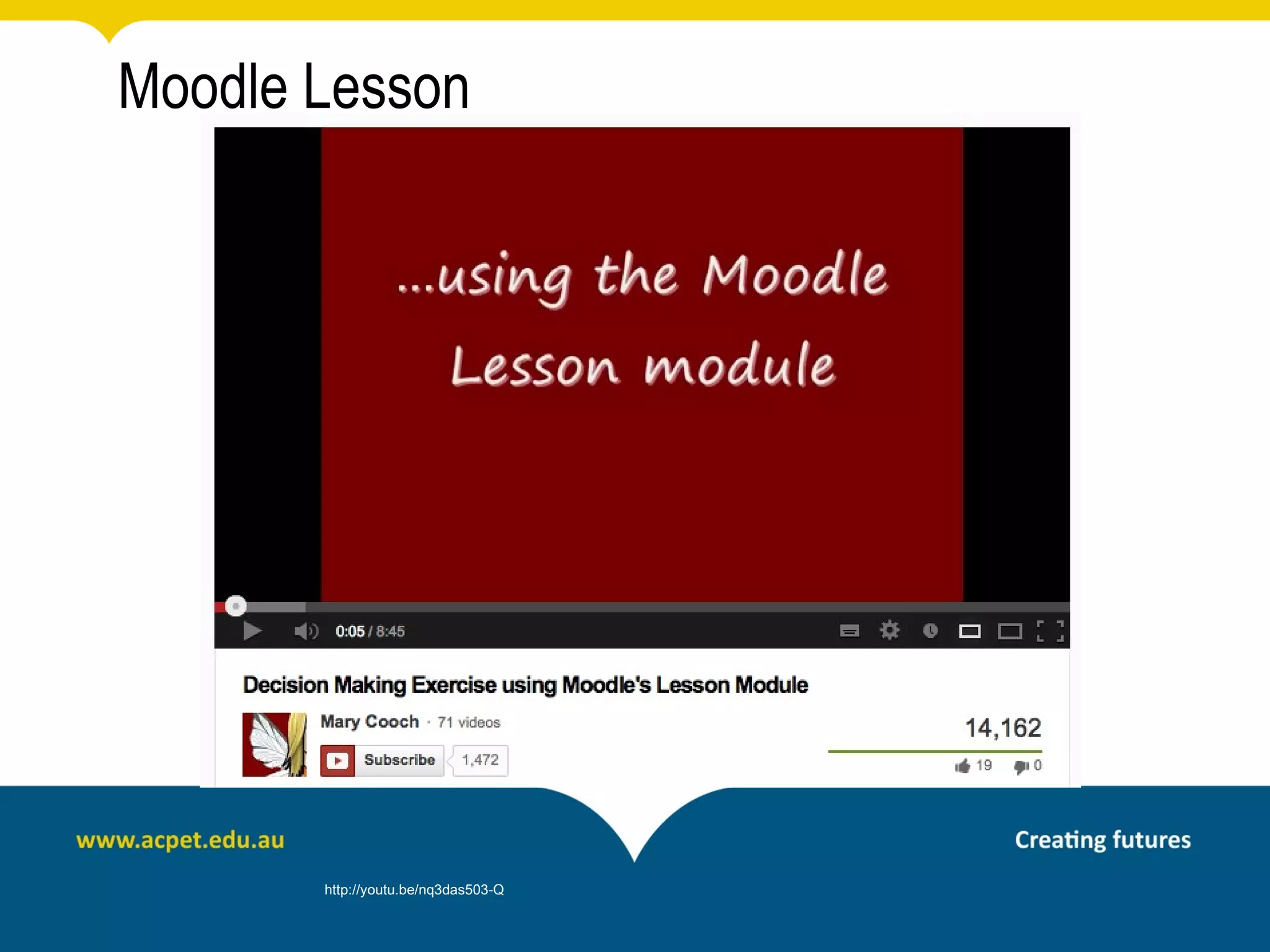 Moodle Lesson




       http://youtu.be/nq3das503-Q
 