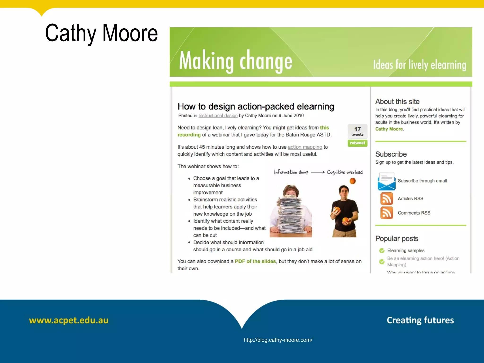 Cathy Moore




              http://blog.cathy-moore.com/
 