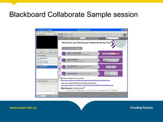 Blackboard Collaborate Sample session
 