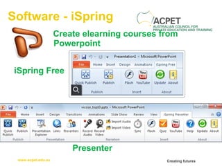 Software - iSpring iSpring Free Create elearning courses from Powerpoint Presenter 