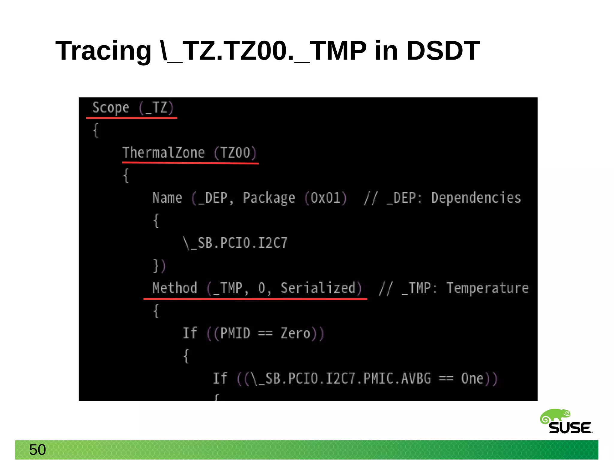 50
Tracing _TZ.TZ00._TMP in DSDT
 