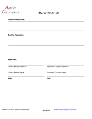 Signed Project Charter Example Project Charter Template - Document for Project Initiation | PDF