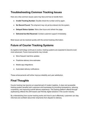 ACPL Courier Tracking: A Complete Guide to Fast, Reliable, and ...