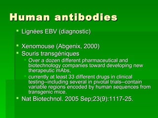 Fully humanFully human
therapeutictherapeutic
monoclonal antibodies.monoclonal antibodies. Monoclonal antibody (mAb) ther...